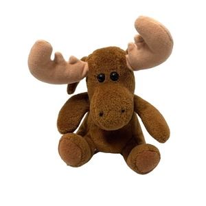 24K‎ Co Beanie Boppers Mikey The Moose Brown Plush Stuffed Animal Toy Vtg 1997